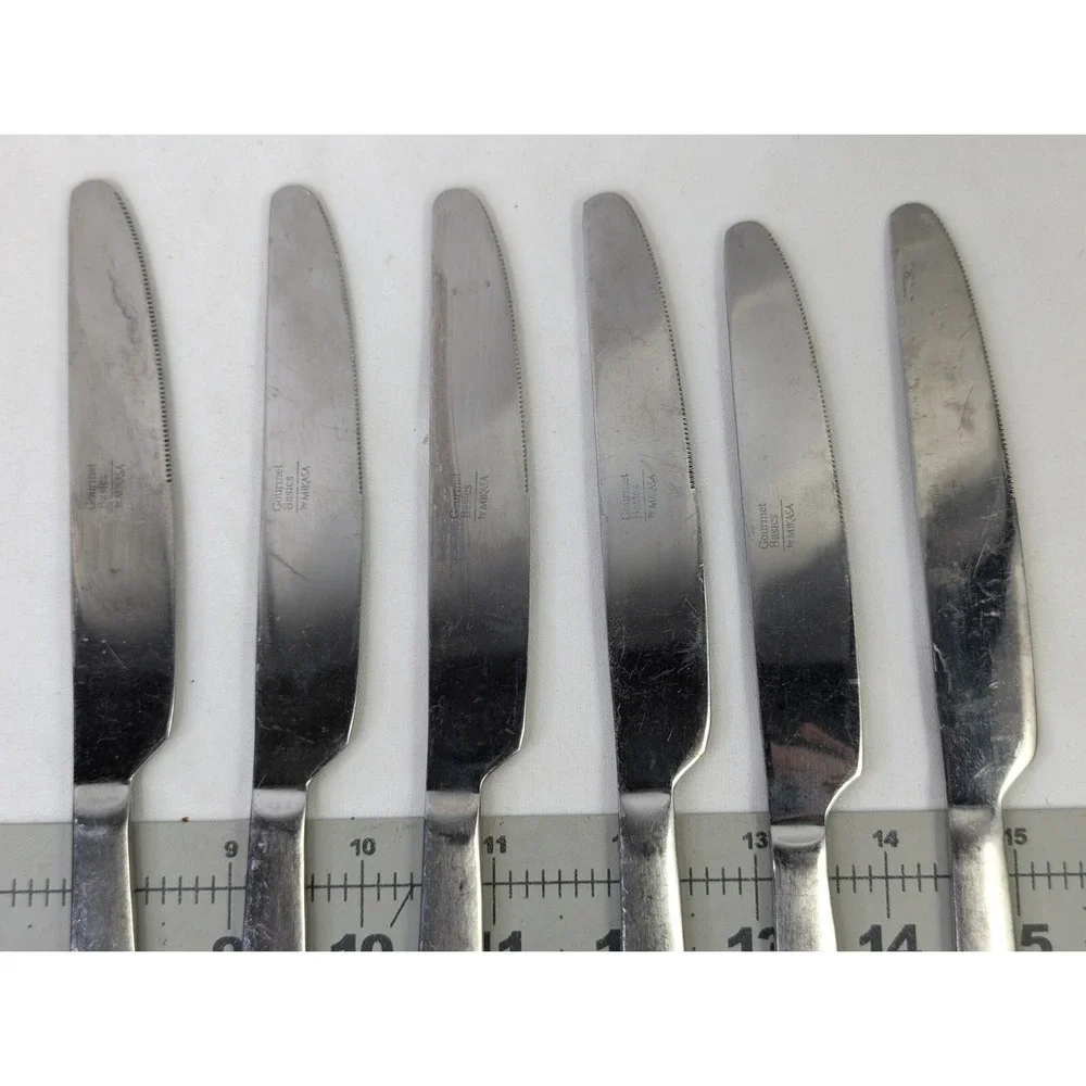 Mikasa‎ Gourmet Basics Satin Butter Knives Lot of 6 Knife